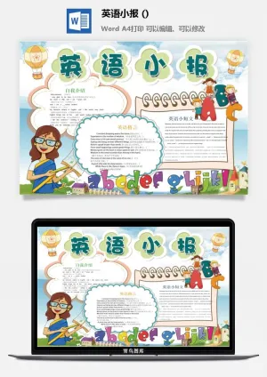 英语自我介绍手抄报预览图