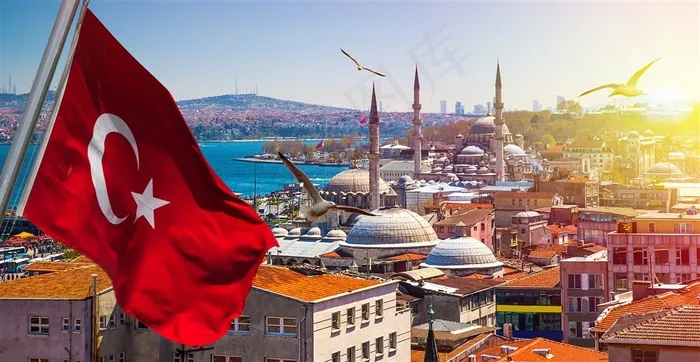 土耳其伊斯坦布尔鸟瞰摄影高清图片
