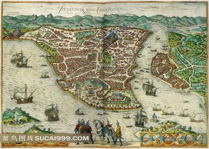 欧洲手绘复古地图