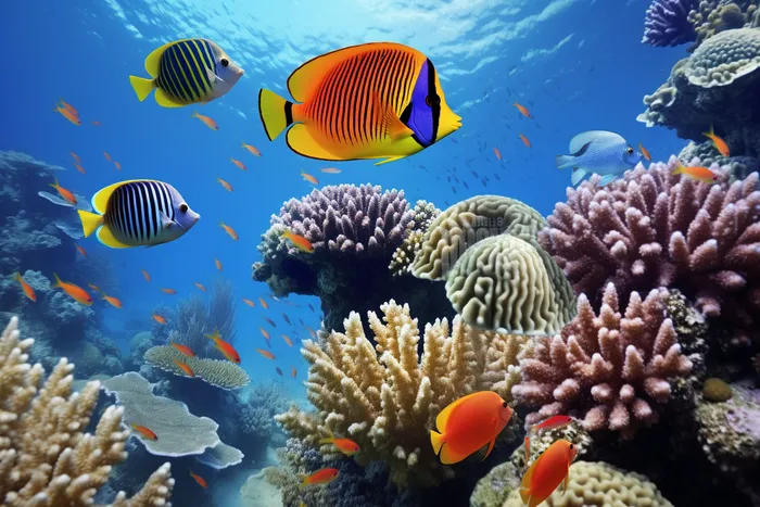 海洋珊瑚鱼美丽的海洋世界摄影图