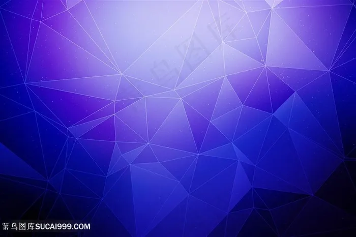 蓝紫渐变色三角形多边几何图形