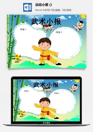 武术手抄报预览图