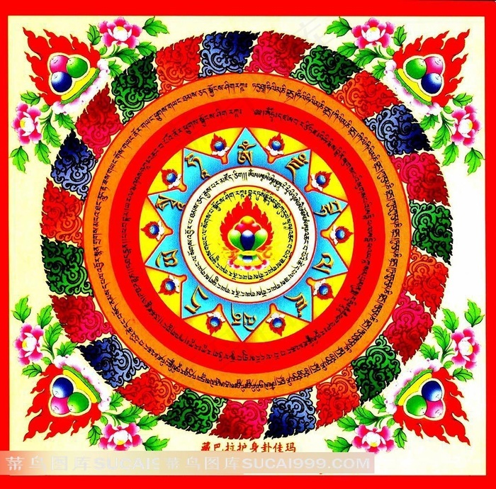 藏巴拉护身卦绘画图片