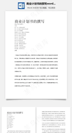 商业计划书的撰写word文档预览图