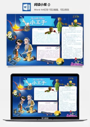 小王子阅读小报预览图