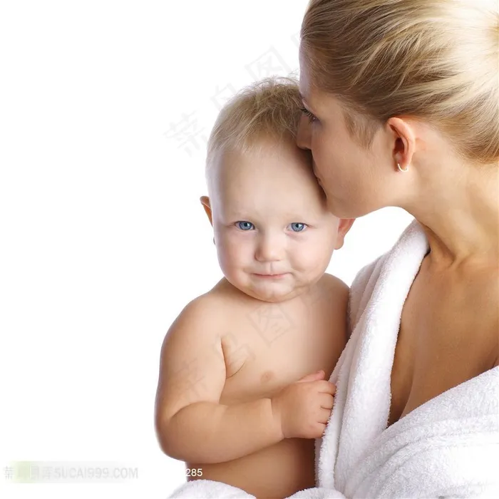 母亲和婴儿系列 - 抱着宝宝的幸福母亲