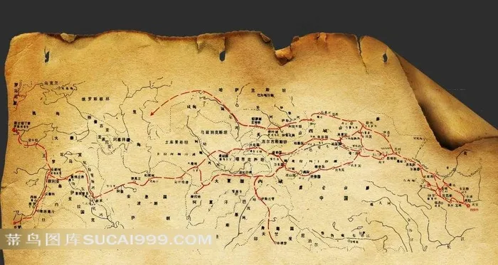 丝绸之路地图高清图片