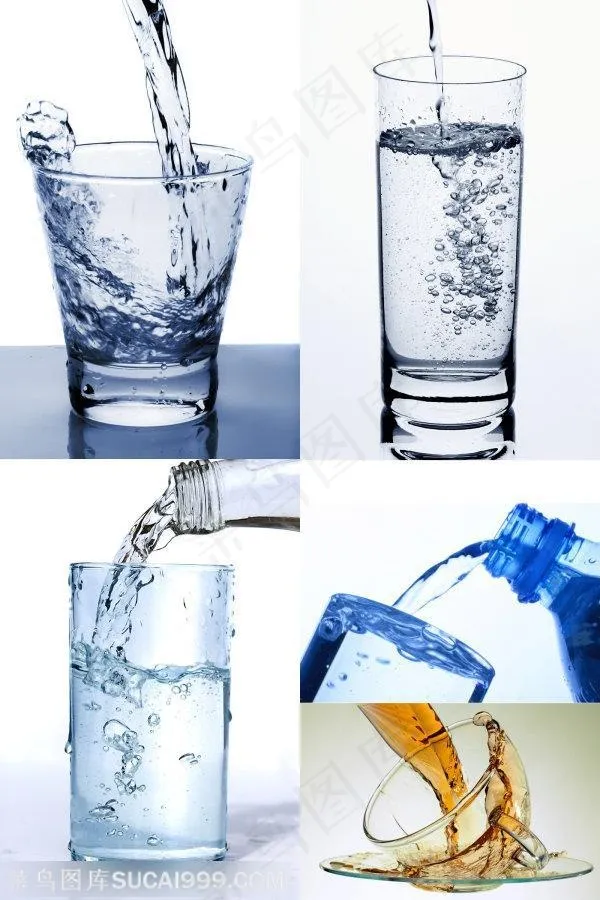 玻璃杯与纯净水高清图片