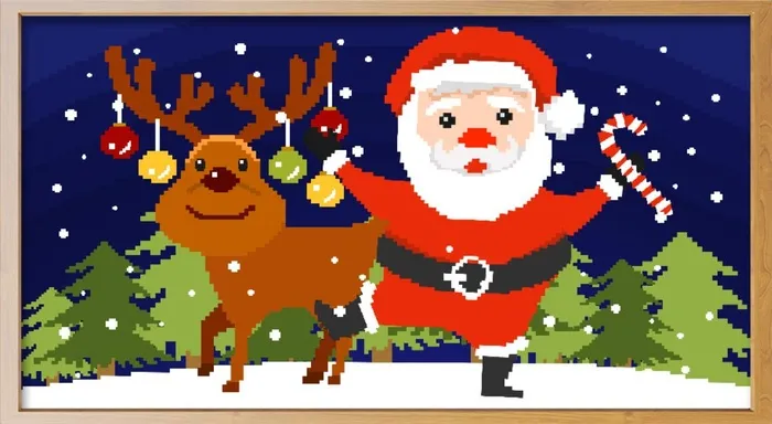 圣诞节圣诞老人和麋鹿插画