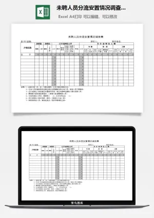 未聘人员分流安置情况调查表excel模板预览图