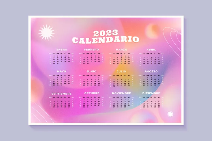 粉紫色兔年2023新年日历