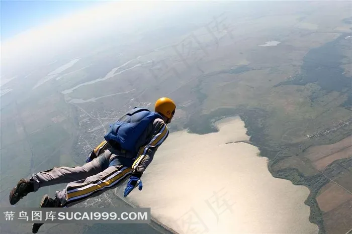 高空跳伞的运动员高清摄影图片