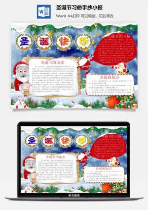 圣诞节习俗手抄小报预览图