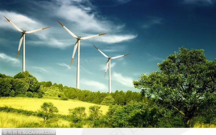 低碳环保素材--风车风力发电