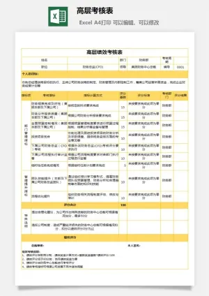高层考核表预览图