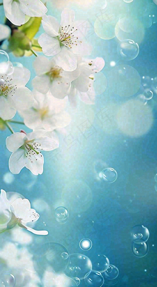 唯美清新白色鲜花，文艺新鲜浪漫情人节摄影图