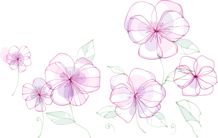 卡通手绘紫色透明花 菜鸟图库