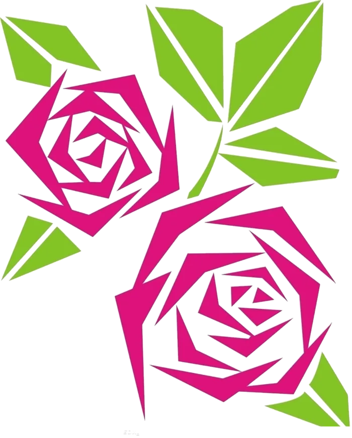 卡通简笔菱形玫瑰花