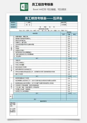 员工绩效考核表8预览图
