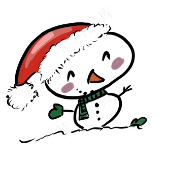 圣诞雪人绘画图片