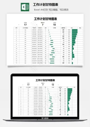 工作计划甘特图表预览图
