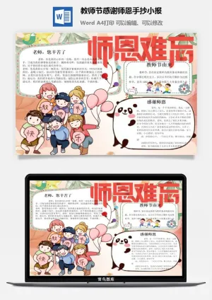教师节感谢师恩手抄小报预览图