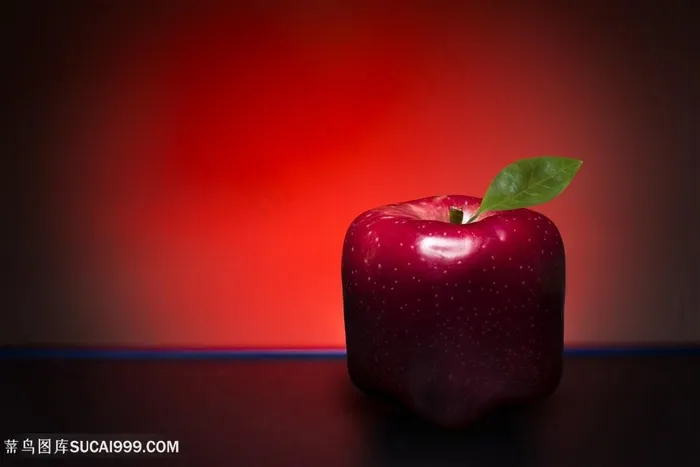 成熟的红苹果高清图水果图片