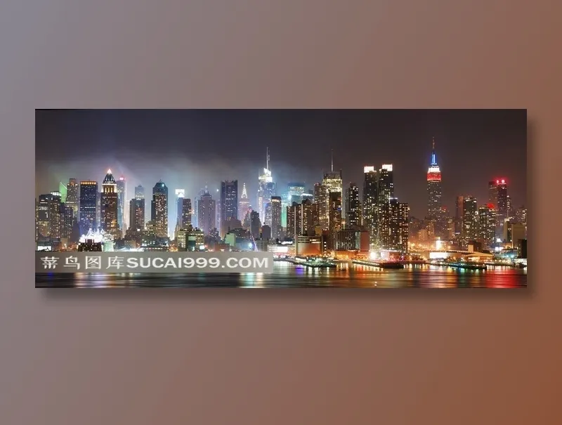 美国纽约城市繁华城市夜景摄影高清图片
