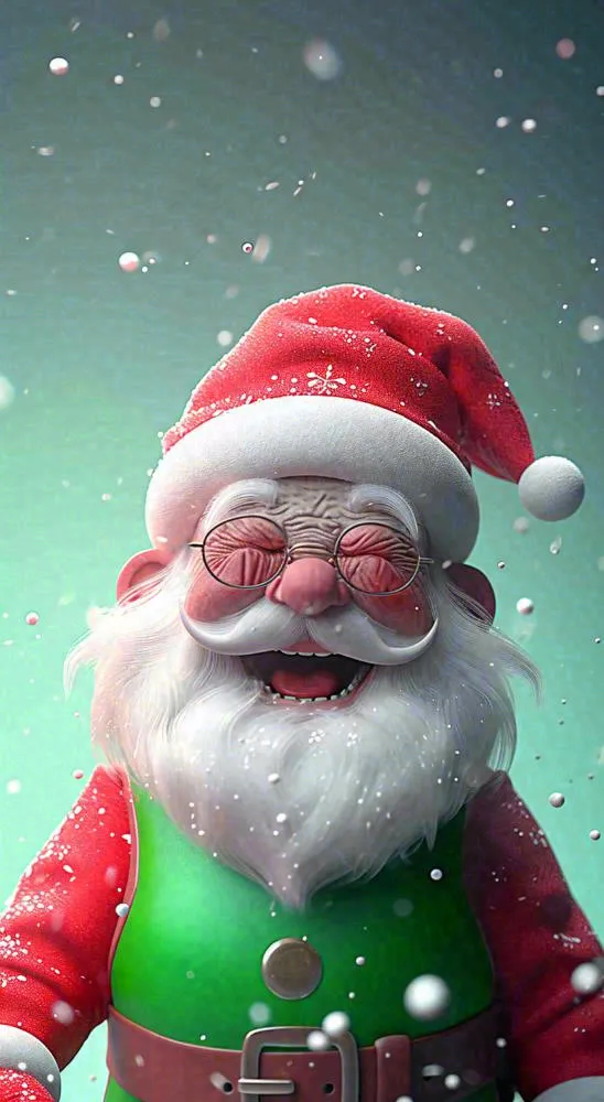 卡通圣诞老人雪花冬天，圣诞节