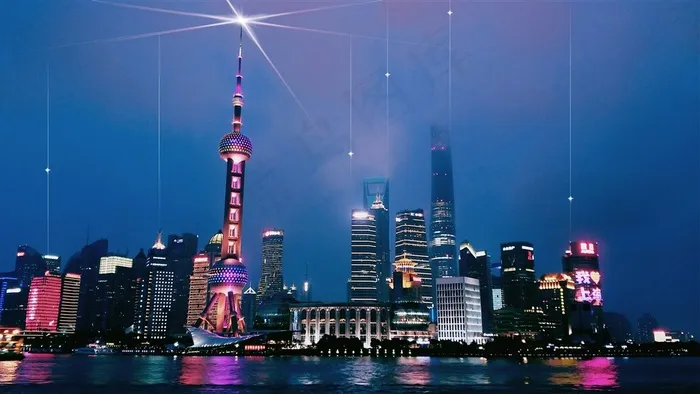 现代城市上海科技感图片