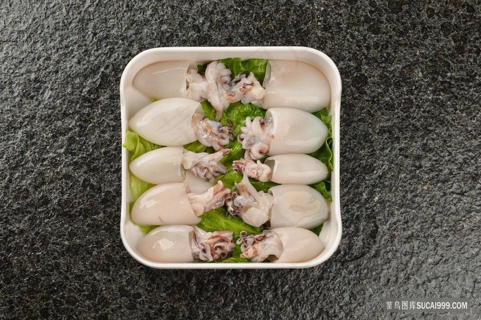 火锅配菜鱿鱼仔美食图片 - 菜鸟图库
