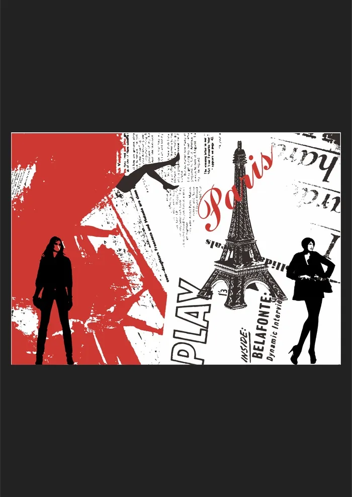 时尚芭莎巴黎铁塔时尚海报封面