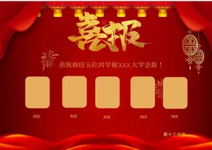 喜报战报海报贺喜光荣榜金榜题名预览图