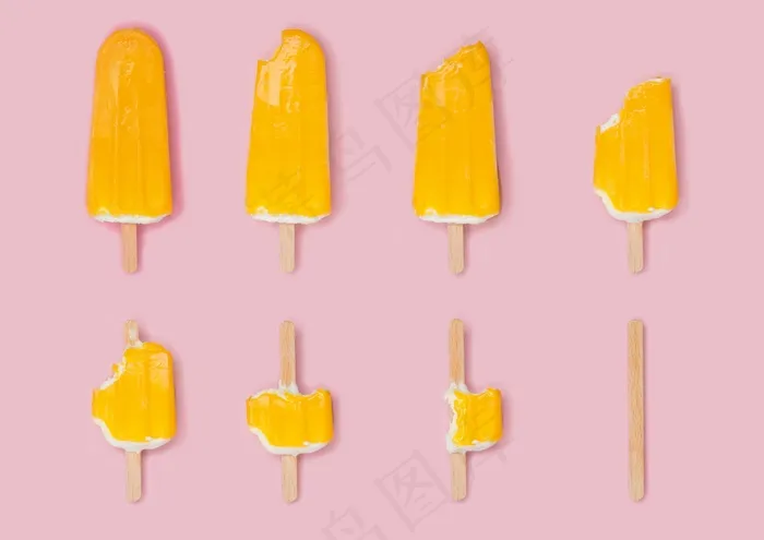 黄色芒果冰棒图片