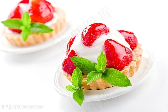 新鲜的草莓甜品高清图片糕点图片