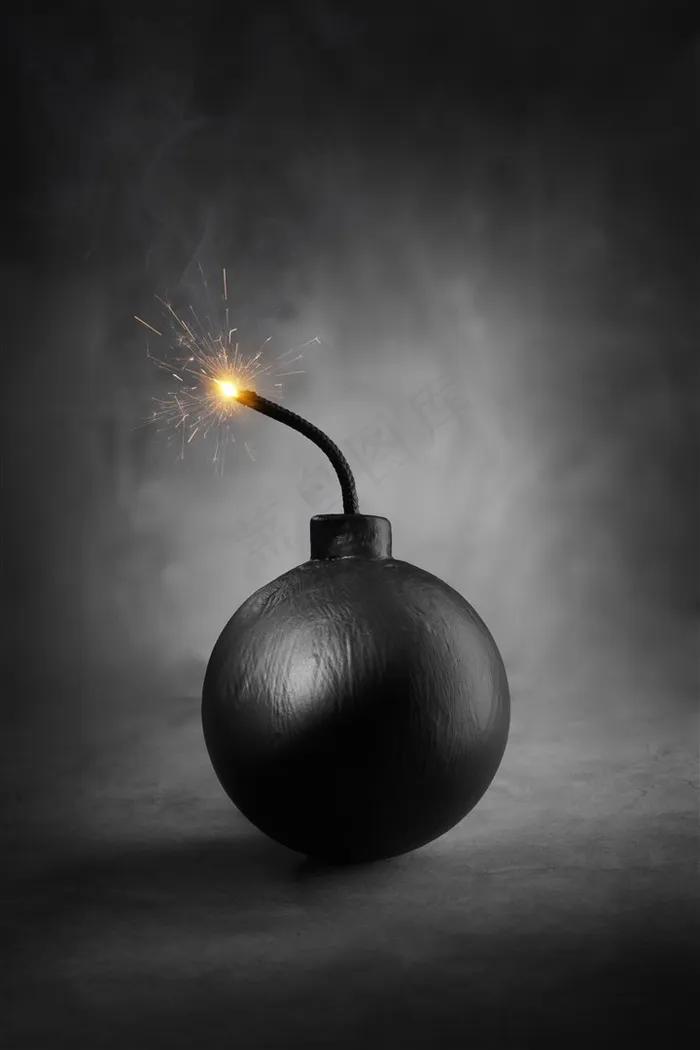 黑色炸药炸弹图片