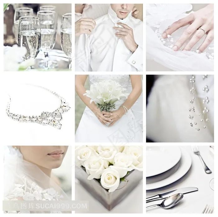 婚宴酒店布置和新娘新郎婚戒项链鲜花
