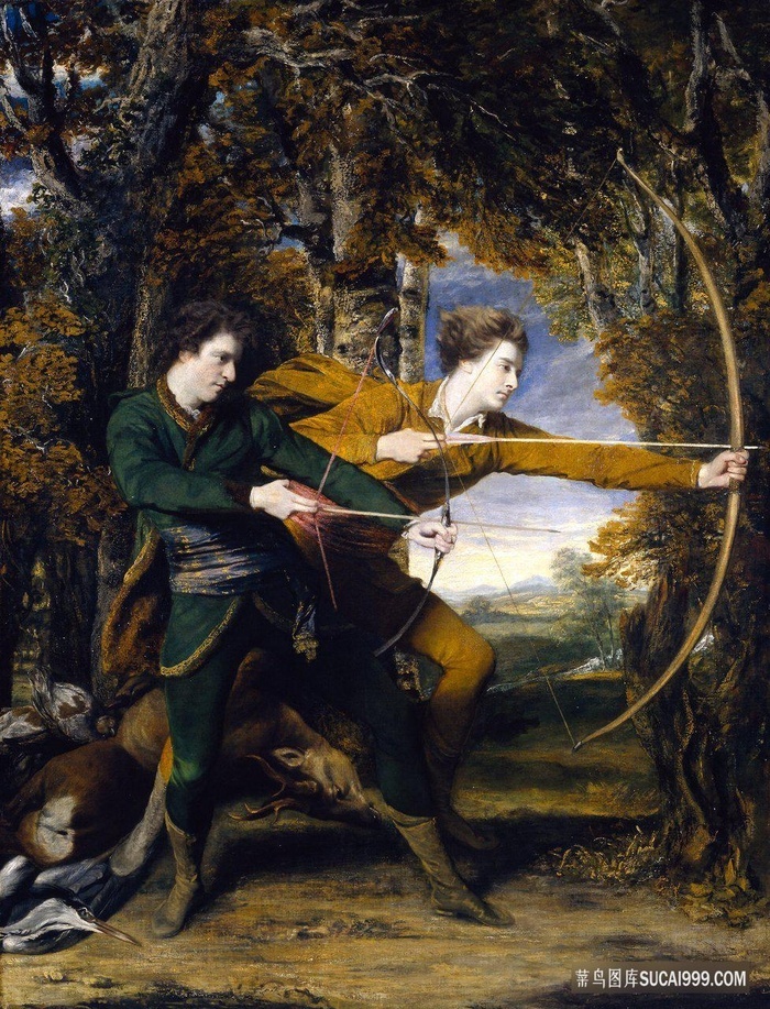泰特油画射箭风景画
