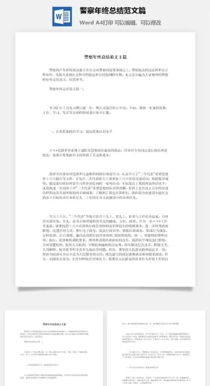 警察年终总结范文3篇word模板预览图