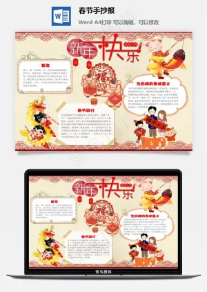 春节手抄报预览图