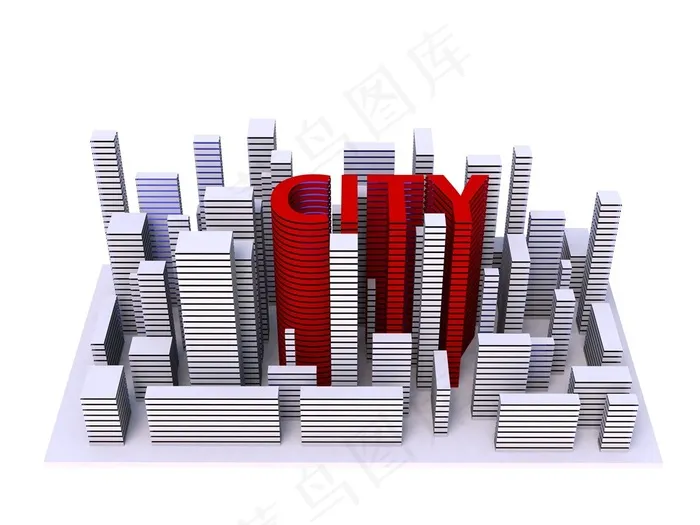 抽象立体3d城市建筑高清素材