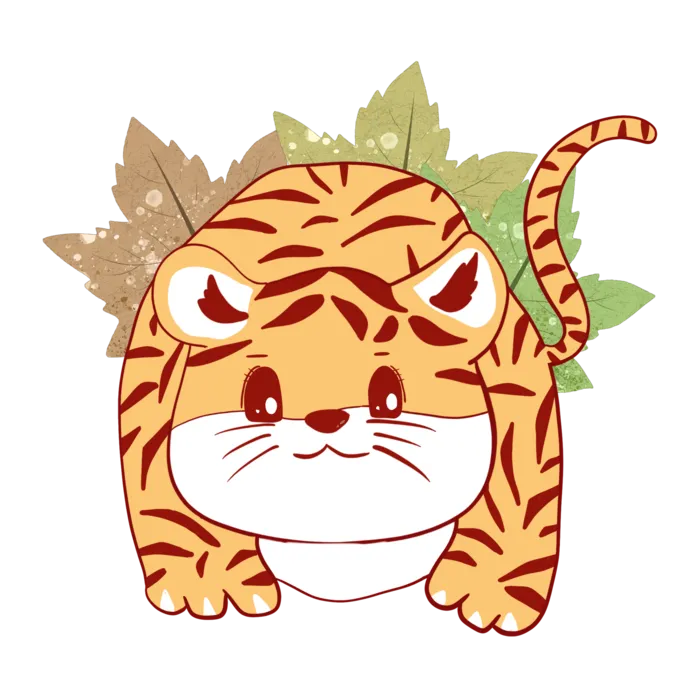 卡通小老虎PNG免抠插画素材可爱动物老虎插画贴图PNG免抠设计素材