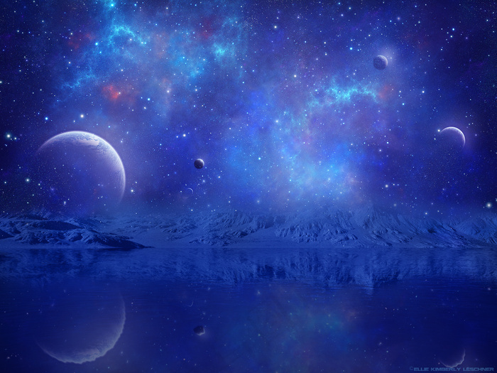 蓝色星空背景图片 菜鸟图库