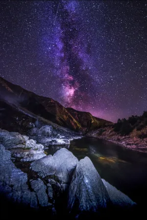 紫色唯美星空壁纸大图 菜鸟图库