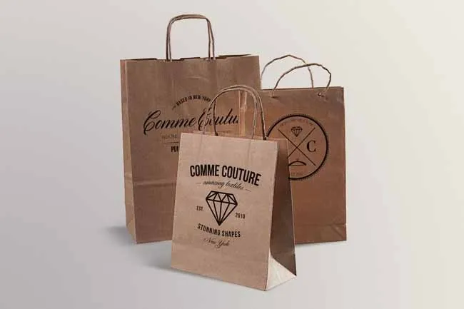 袋子样机 轻便牛皮纸袋 手提袋 礼品袋 纸质食品打包袋 品牌购物袋