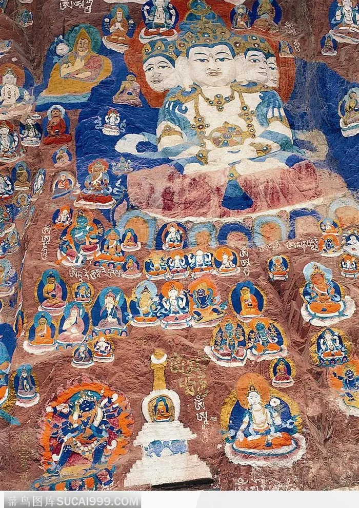 西藏人文风光-精美的佛像壁画