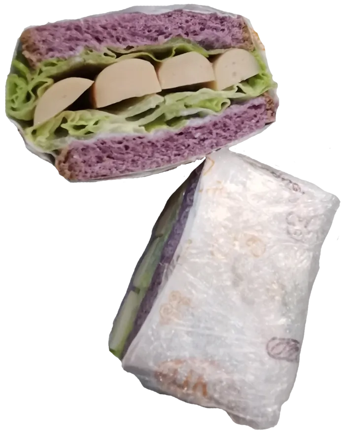 新鲜结球三明治汉堡包生菜紫薯免抠实物实拍摄影元素素材