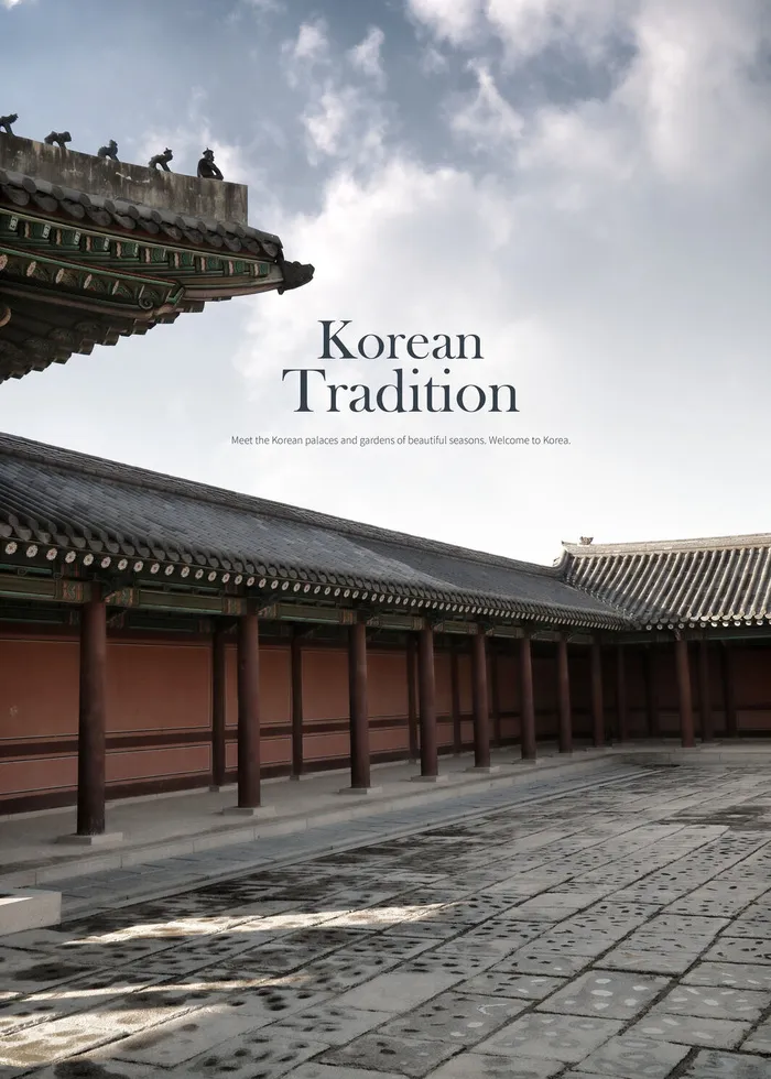 古典韩国建筑风景背景