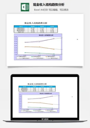 现金收入结构趋势分析excel模板预览图
