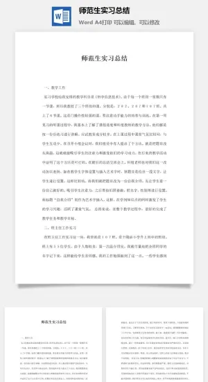 师范生实习总结预览图